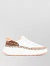 Chloé Nama Sneakers Contrasting Panels Stitch Detailing In White