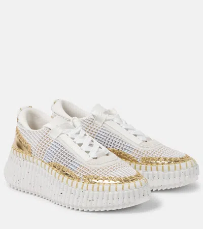 Chloé Nama Low-top Sneakers In Goldcolor