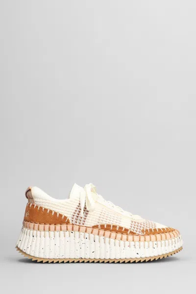 Chloé Nama Sneakers In Beige Suede In Sand