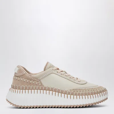 Chloé Nama Sneakers In Blushy Grey In Multi
