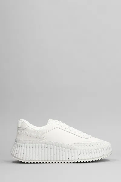 CHLOÉ NAMA SNEAKERS IN WHITE LEATHER