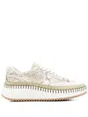 Chloé Nama Python-print Leather Stitch Walking Sneakers In Neutrals