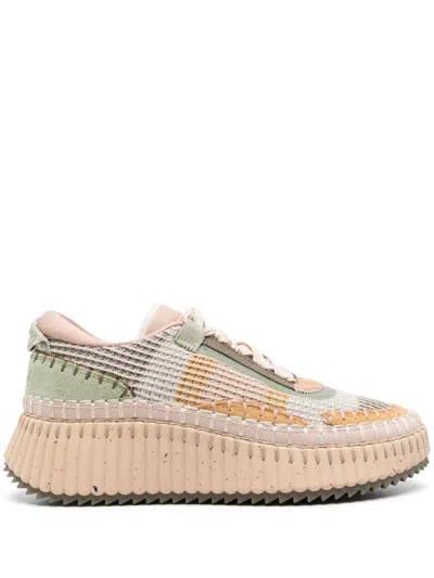 Chloé Nama Stitch Walking Sneakers In Multi