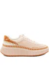 Chloé Low Top Sneakers Featuring Contrast Stitching And Textured Sole In Multi