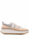 Chloé Chloe Nama Whipstitch-trim Low Top Sneaker In Multi
