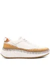 Chloé Chloe Nama Panelled Suede Sneakers In White