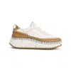 Chloé Animal Print Low Top Sneakers With Texture In Neutral