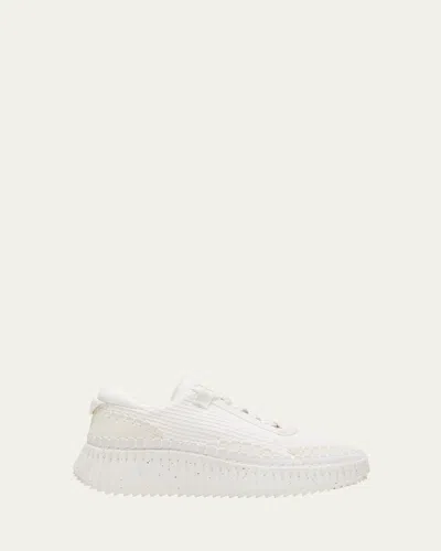 Chloé Nama Stitch Walking Sneakers In White