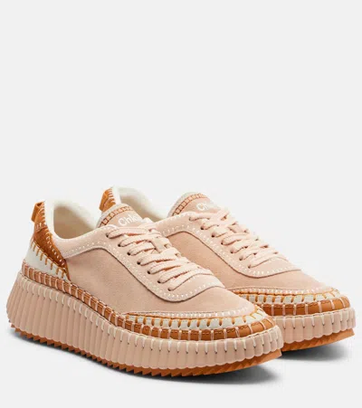 CHLOÉ CHLOÉ NAMA SUEDE PLATFORM SNEAKERS
