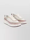 Chloé Nama Low-top Suede Sneakers With Leather Inserts In Multi