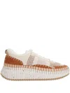Chloé Nama Textured-sole Lace-up Sneakers In Black