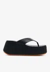 Chloé Nama Wedge Flatform Slides In Black