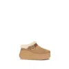 Chloé Nama Buckled Shearling-lined Suede Platform Mules In Brown