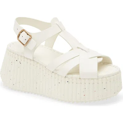 Chloé Nama Leather T-strap Platform Sandals In White