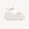 Chloé Sandales Compensées Nama Femme Beige Taille 42 100% Cuir De Brebis In Beige