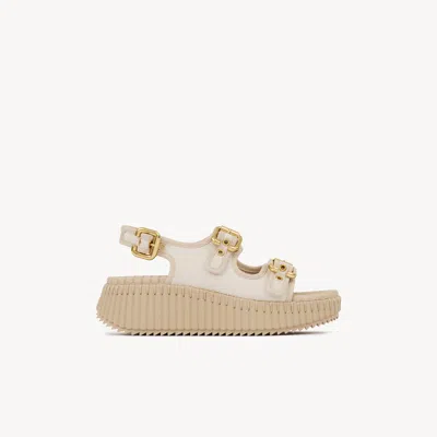 Chloé Nama Wedge Sandal In Neutral