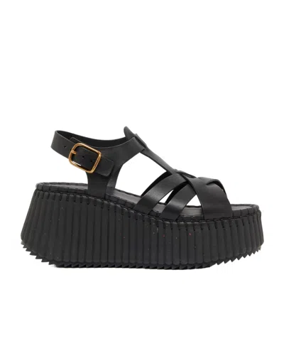 CHLOÉ NAMA WEDGE SANDALS