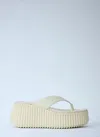Chloé Leather Nama Platform Thong Sandals 50 In White