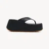 Chloé Nama Wedge Slide Black Size 7 100% Bovine Leather