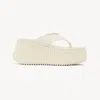 Chloé Nama Leather Platform Flip Flops In Red