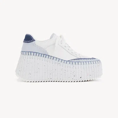 Chloé Baskets Compensées Nama Femme Bleu Taille 42 100% Cuir De Veau In Blue