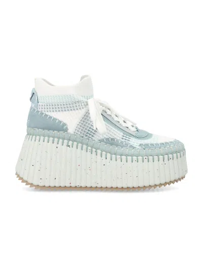 Chloé Women's Nama Wedge Sneaker In Delicate Blue