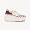 Chloé Nama Wedge Sneaker Multicolor Size 8 100% Bovine Leather In Multi