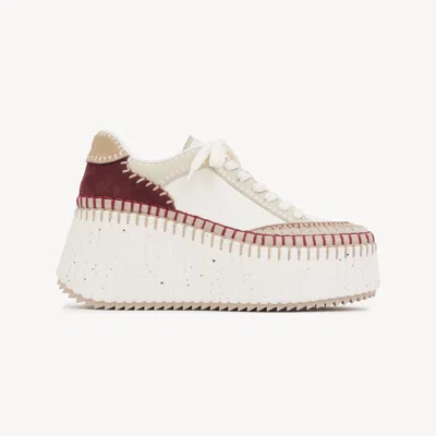 Chloé Nama Wedge Sneaker Multicolor Size 8 100% Bovine Leather