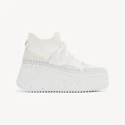 Chloé Nama Wedge Sneaker In White