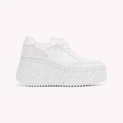 Chloé Nama Wedge Sneaker In White