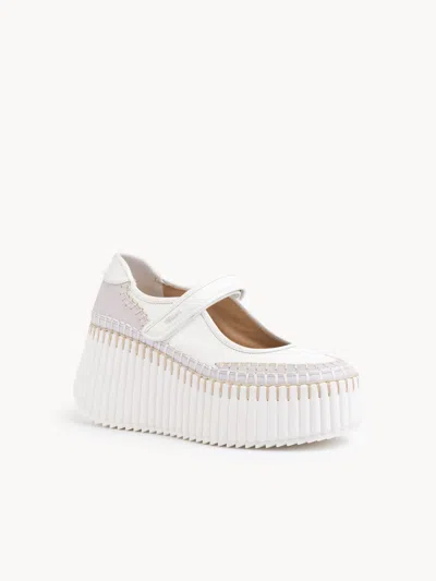 Chloé Nama Wedge Sneaker In White