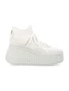 Chloé Baskets Compensées Nama Femme Blanc Taille 37 100% Cuir De Veau In White