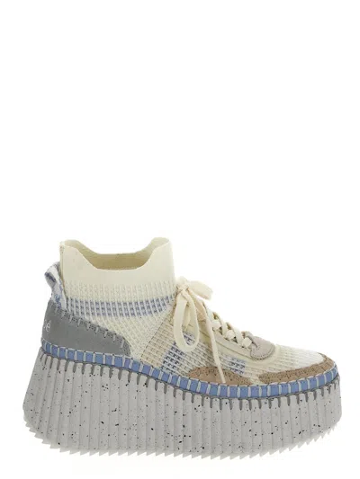Chloé Nama Wedge Sneakers In Blue