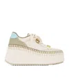 Chloé Nama Platform Wedge Sneaker In Neutral