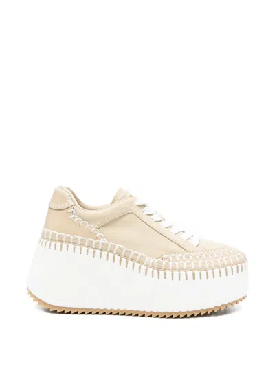 Chloé Nama Wedge Sneakers In Neutral