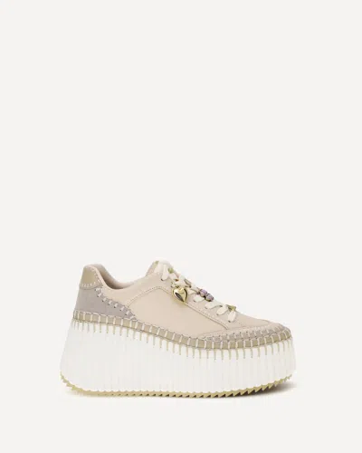 Chloé Nama Wedge Sneakers In Sand