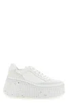 Chloé Nama Leather Platform Sneakers In White