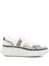 Chloé Nama Whipstitch-detail Sneakers In White