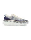 Chloé Nama Embroidered Suede And Recycled-mesh Sneakers