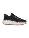 Chloé Fabric Sneakers With Suede Profiles In Black