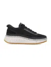Chloé Hand-stitched Mesh Sneakers With Contrasting Ridged Sole In Multi