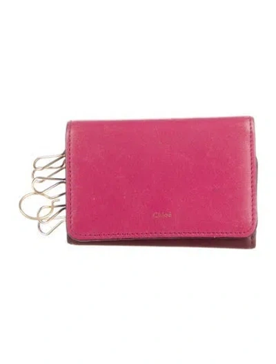 Pre-owned Chloé Nappa Leather Continental Wallet In Burgundy