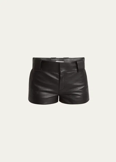 Chloé Nappa Leather Mini Shorts In Black