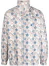 Chloè Nardin Geometric-pattern Cotton Lightweight Jacket In Blue