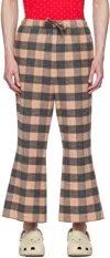Chloè Nardin Orange & Black Check Trousers In Apricot