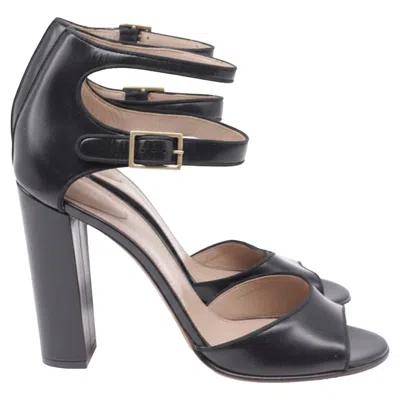 Chloé Natalia Double Ankle Strap Sandals In Black Leather