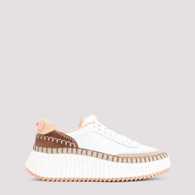 Chloé Natural Brown Nude Nama Sneaker In Multi
