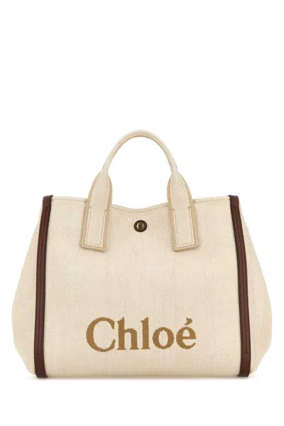 Chloé Natural Carry Tote In Brown