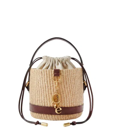 Chloé Women Natural Charms Mini Bucket Bag In Brown
