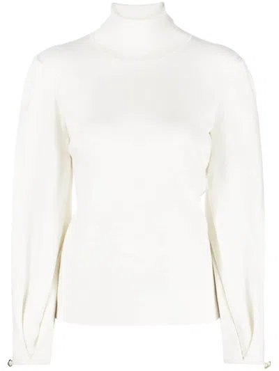 Chloé High-neck Fine-knit Jumper In Neutrals